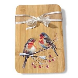 Bamboo‎ Cutting Board Bird Winter Scene Design Kitchen Decor Gift